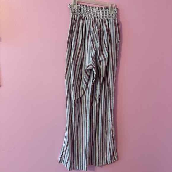 Ci Sono Multicolor Striped Wide-Leg Linen-Blend Pants - Picture 4 of 6